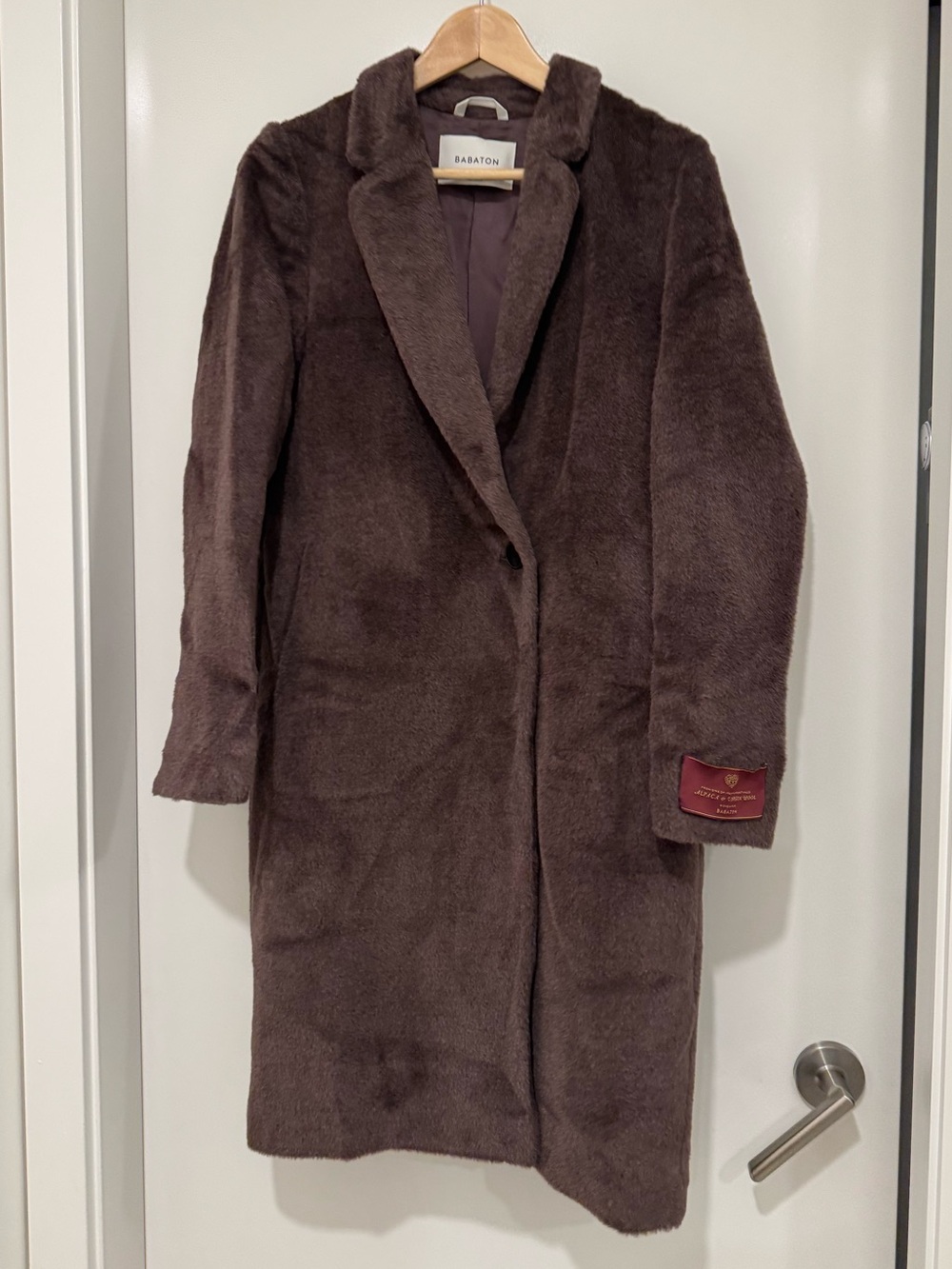 Aritzia Babaton Stedman Coat XS 70% Alpaca Wool Brown